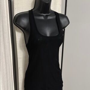 Forever 21 Black Sheer Mesh Athletic Workout Active Sexy Racerback Tank Top S